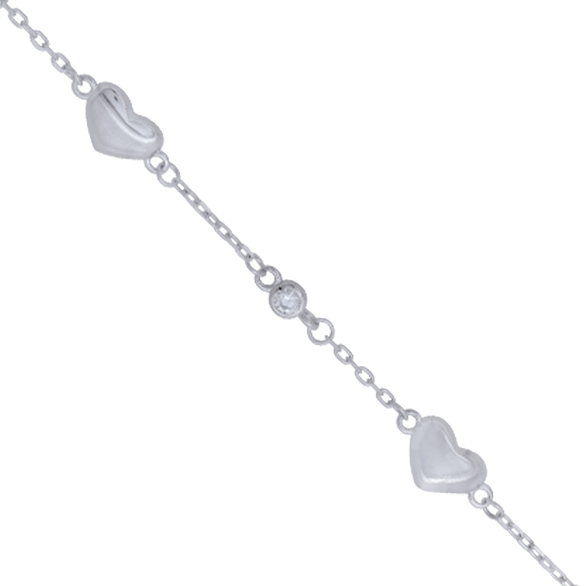 Forever Triple Heart Rhodium 925 Bracelets