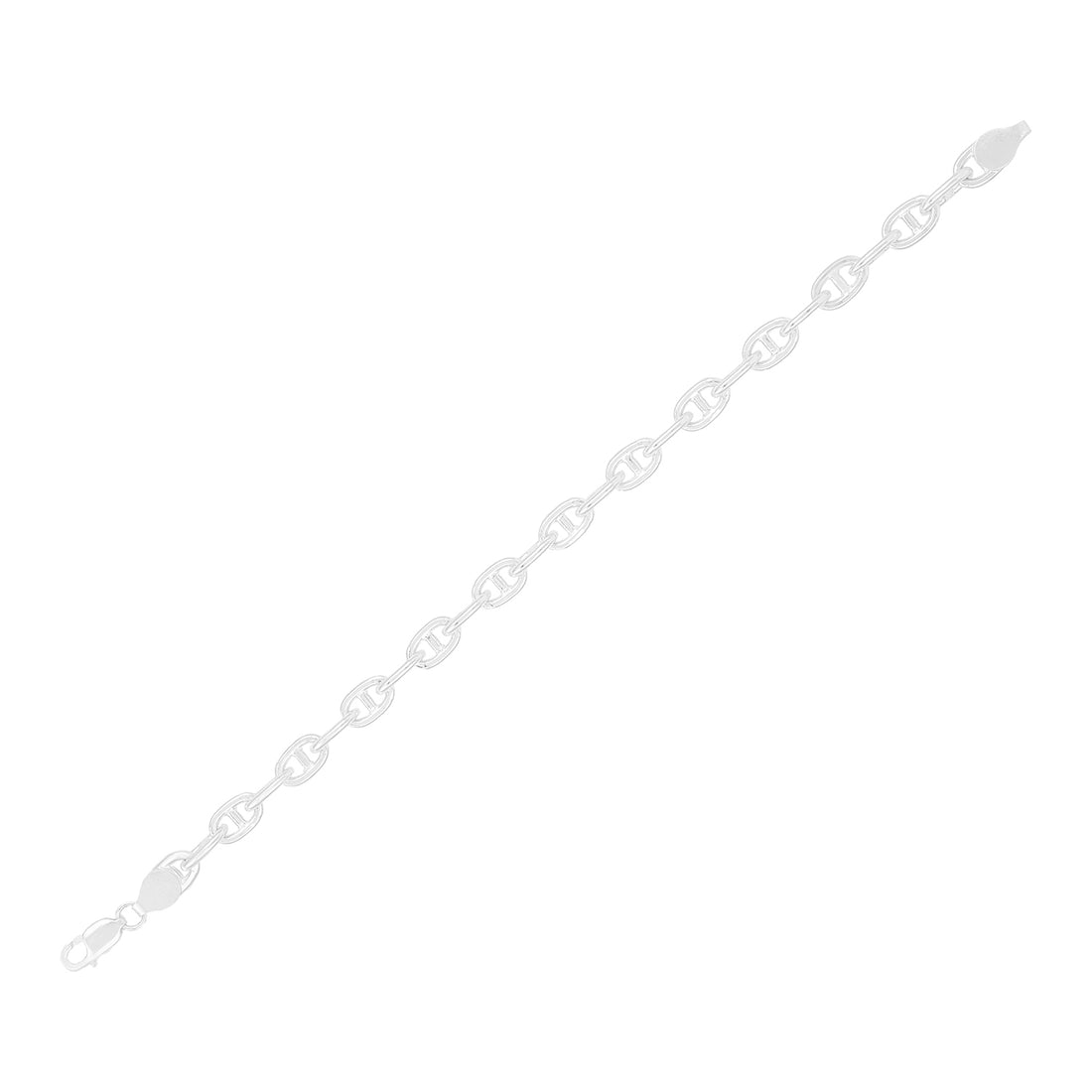 Forge Link Rhodium Plated Chain Bond 925 Bracelet 
