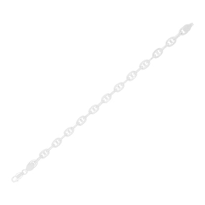 Forge Link Rhodium Plated Chain Bond 925 Bracelet 
