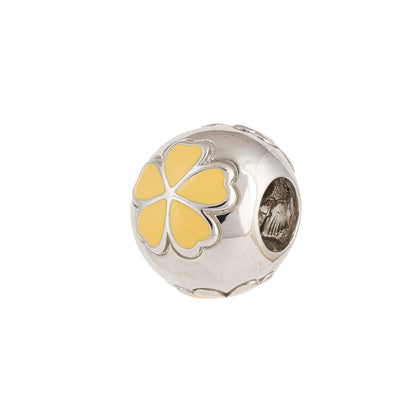 Four Leaf Clover Enamel Accent 925 Sterling Silver Pendant for women