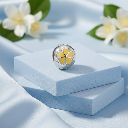 Four Leaf Clover Enamel Accent 925 Sterling Silver Pendant for women