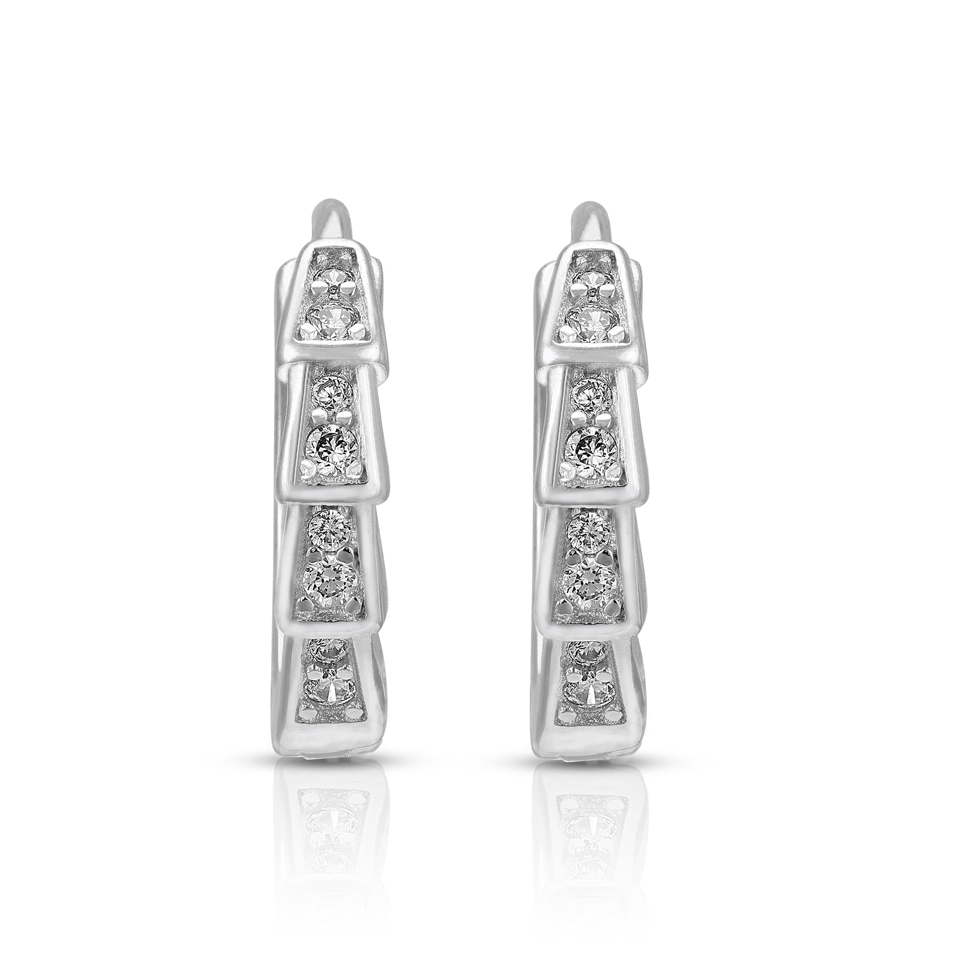 Four Tiered 925 Sterling Silver Bell Flow Earring for Women