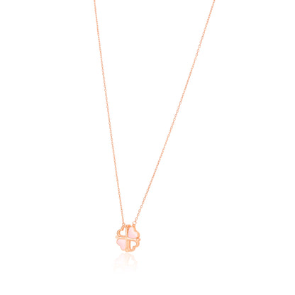 Fourfold Hearts 925 Rose Gold Plated Detachable Chain Pendant