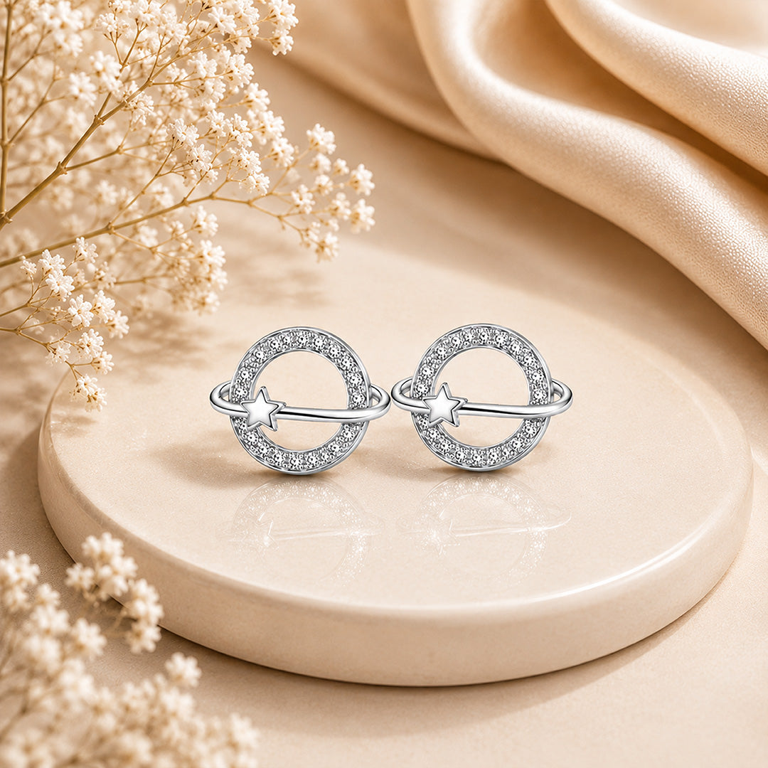 Galaxy Star Inspired 925 Sterling Silver Stud for Women