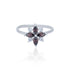 Garnet Petal Starburst Radiance 925 Sterling Silver Ring for Women