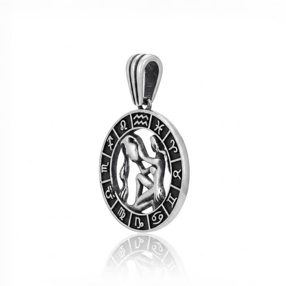 Gemini Zodiac Silver Pendant