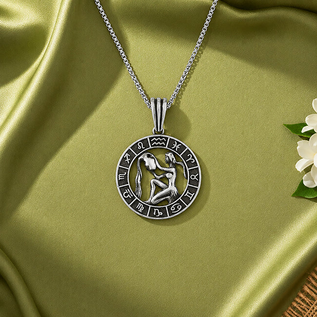 Gemini Zodiac Silver Pendant