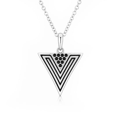 Geometric Triangle Silver Pendant