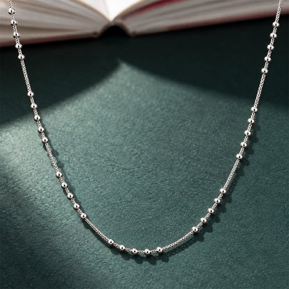 Geometric Bar and Ball Station Sterling Silver Chain