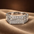 Geometric Double Row Cubic Zirconia Band Ring