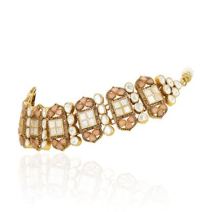 Geometric Kundan Elegance 925 Sterling Silver  Choker  Necklace