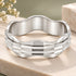 Geometric Layers Silver Contemporary Band Ring