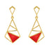 Geometric Red Enamel 925 Gold Plated Earrings