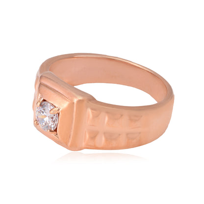 Geometric Solitaire Rose Gold Plated Ring 