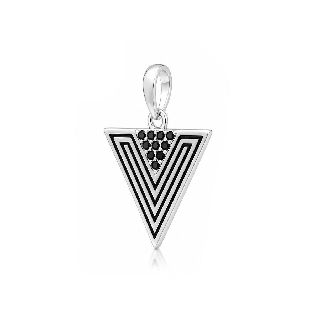 Geometric Triangle Silver Pendant