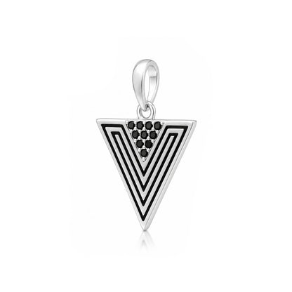 Geometric Triangle Silver Pendant