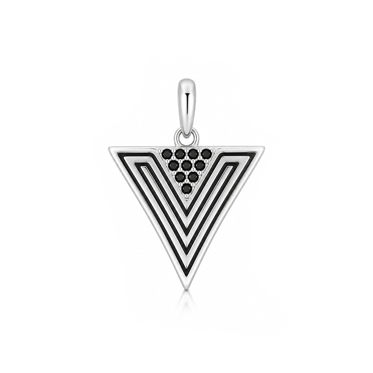 Geometric Triangle Silver Pendant