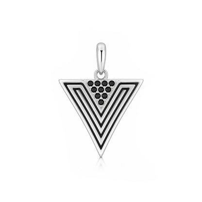 Geometric Triangle Silver Pendant