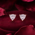 Geometric Trillion Cut White Crystal Rose Gold Ear Studs