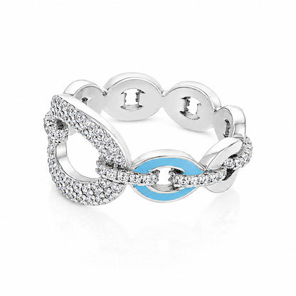 Glamorous Blue Knot Sparkle Grace 925 Sterling Silver Ring for women