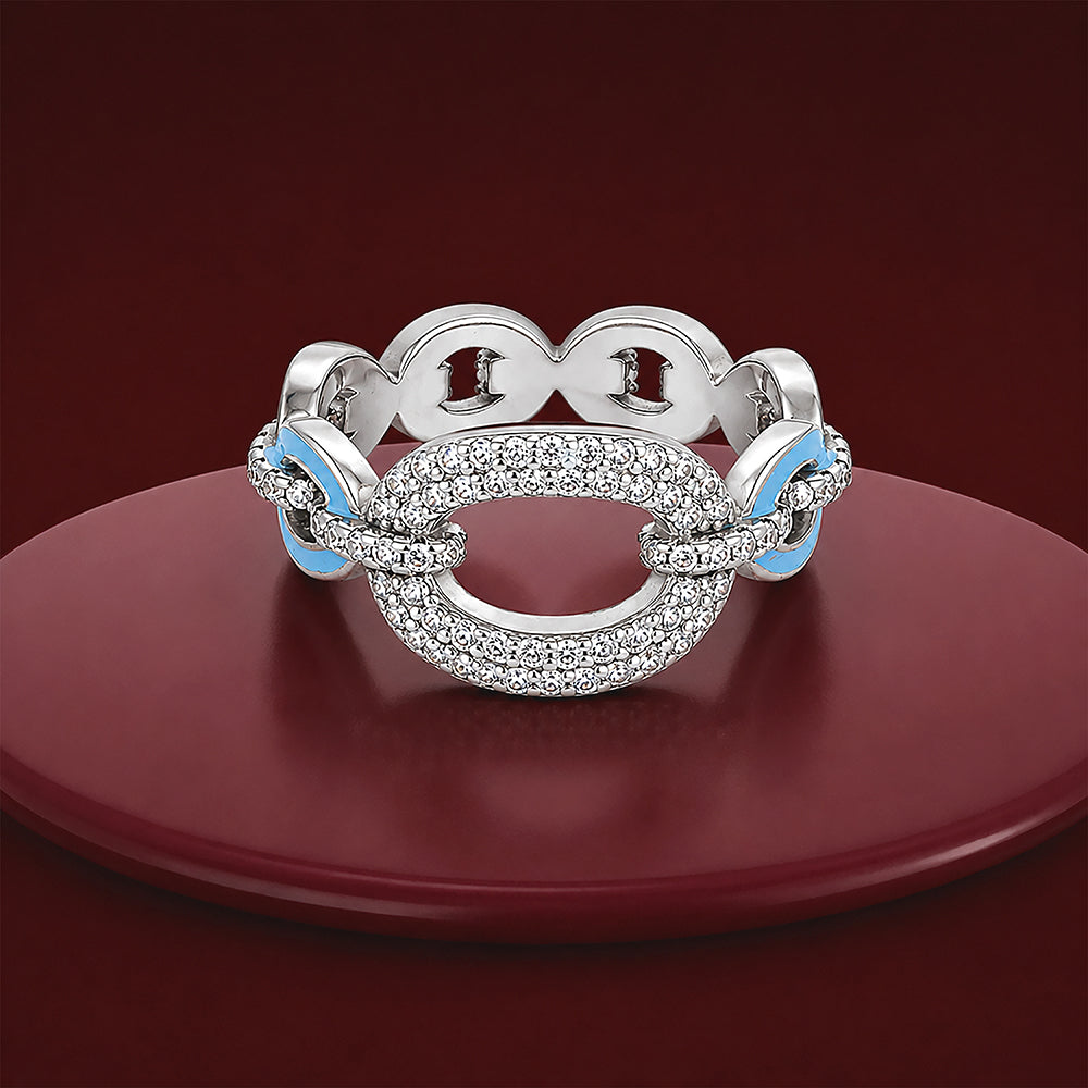 Glamorous Blue Knot Sparkle Grace 925 Sterling Silver Ring for women