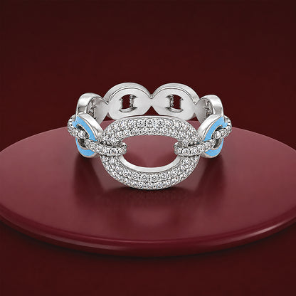 Glamorous Blue Knot Sparkle Grace 925 Sterling Silver Ring for women