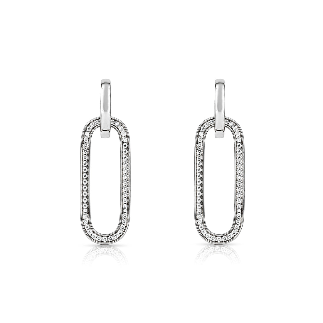 Glamorous Crystal Oval Loop 925 Sterling Silver Earring for Women