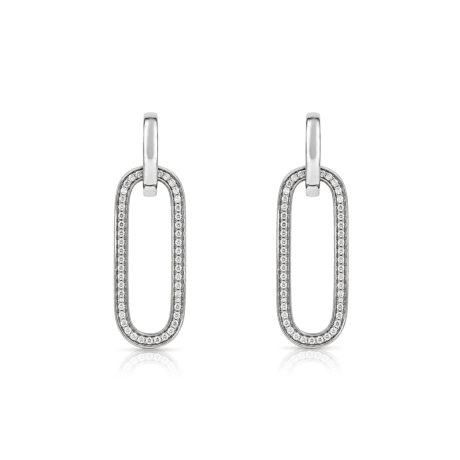 Glamorous Crystal Oval Loop 925 Sterling Silver Earring for Women