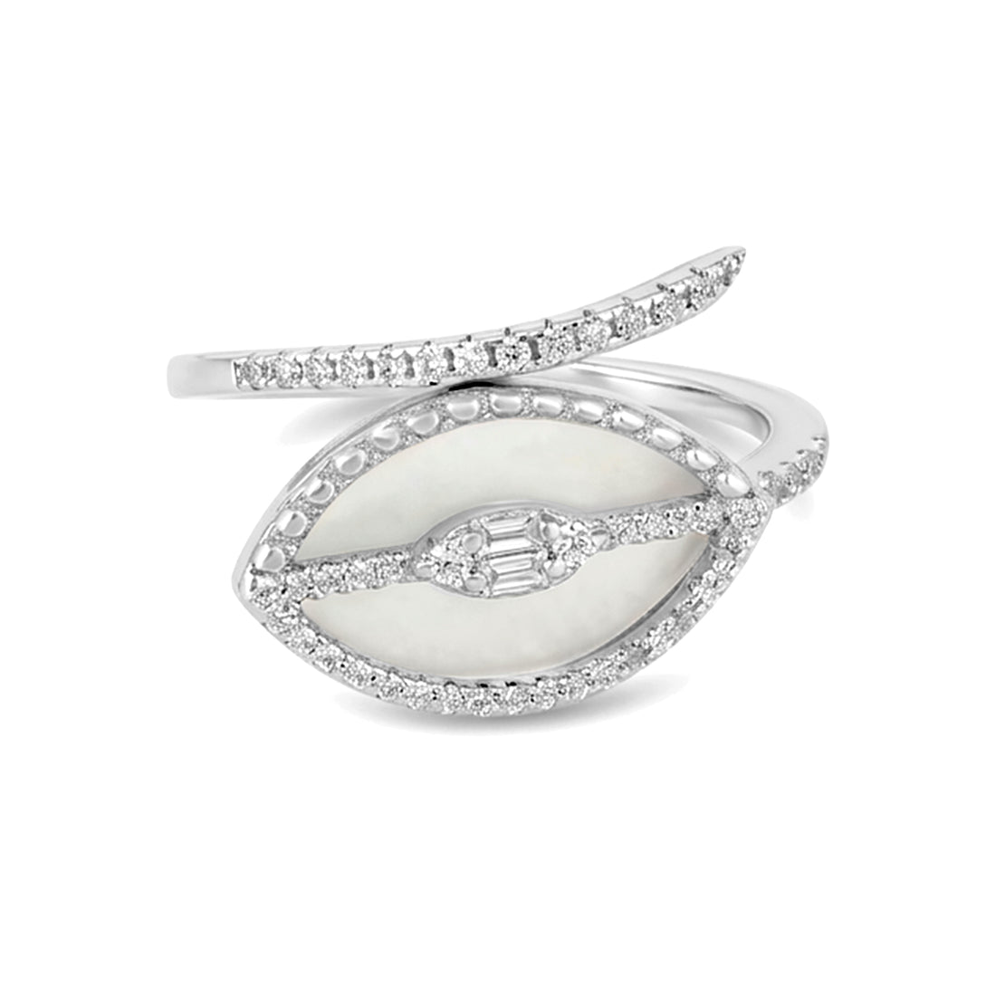 Glamorous Oval Eye Halo Brilliance 925 Sterling Silver Ring for women