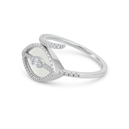 Glamorous Oval Eye Halo Brilliance 925 Sterling Silver Ring for women