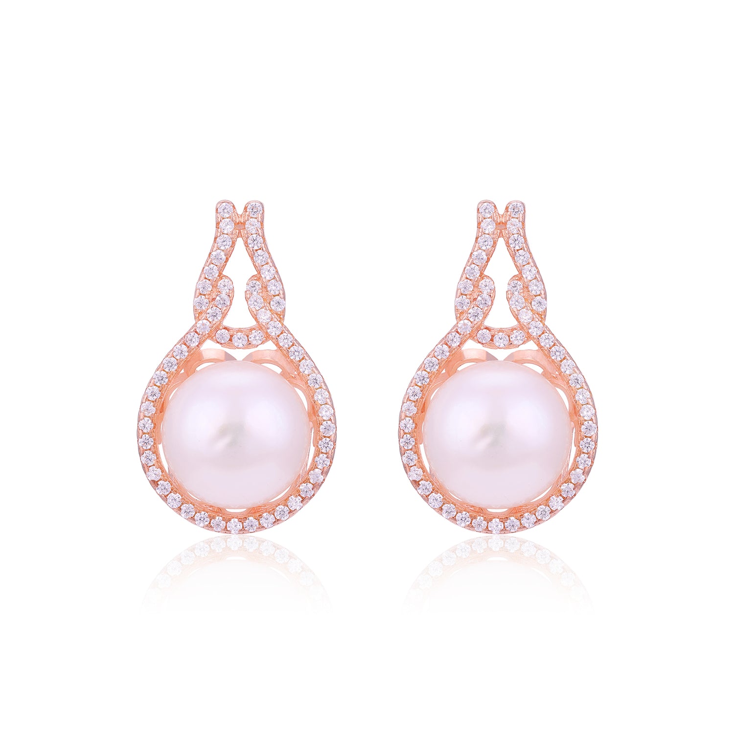 Glamorous Rose Sparkle 925 Sterling Silver Earrings for Women