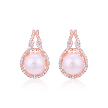 Glamorous Rose Sparkle 925 Sterling Silver Earrings for Women