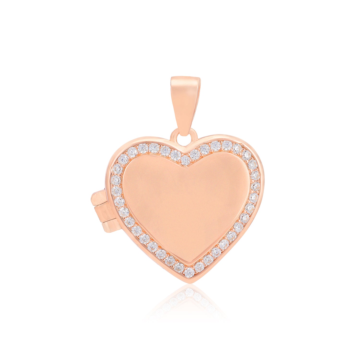 Glistening Rose Gold Heart 925 Locket Pendants
