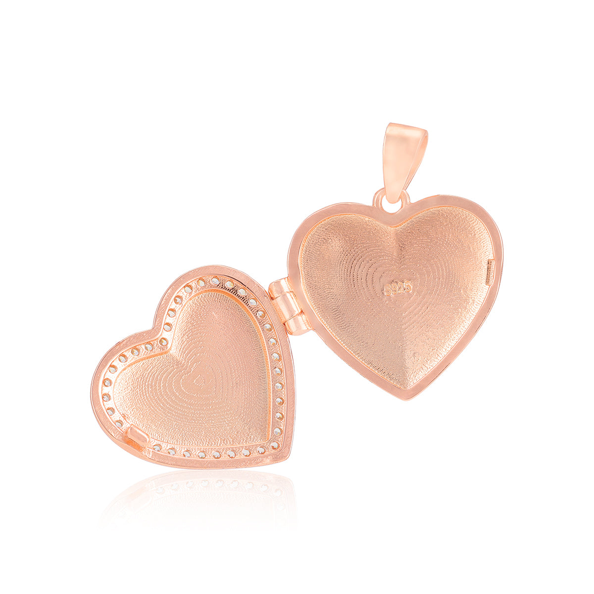 Glistening Rose Gold Heart 925 Locket Pendants
