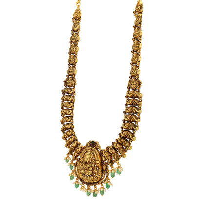 Glorious Lakshmi Gold Plated Regal Peacock Enchantment Haram