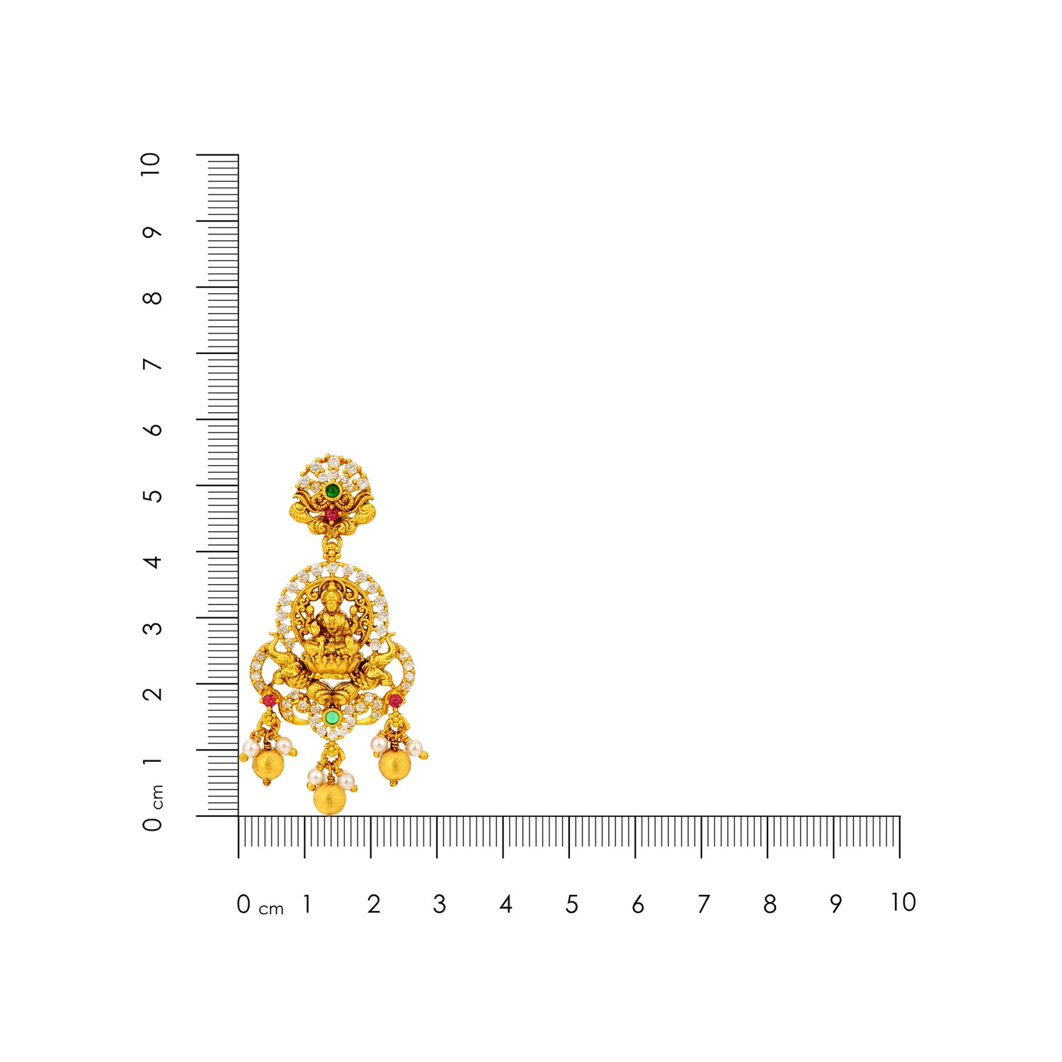 Goddess Lakshmi Elephant Chariot 925 Sterling Silver Gold Plated Chandelier Earring for Women