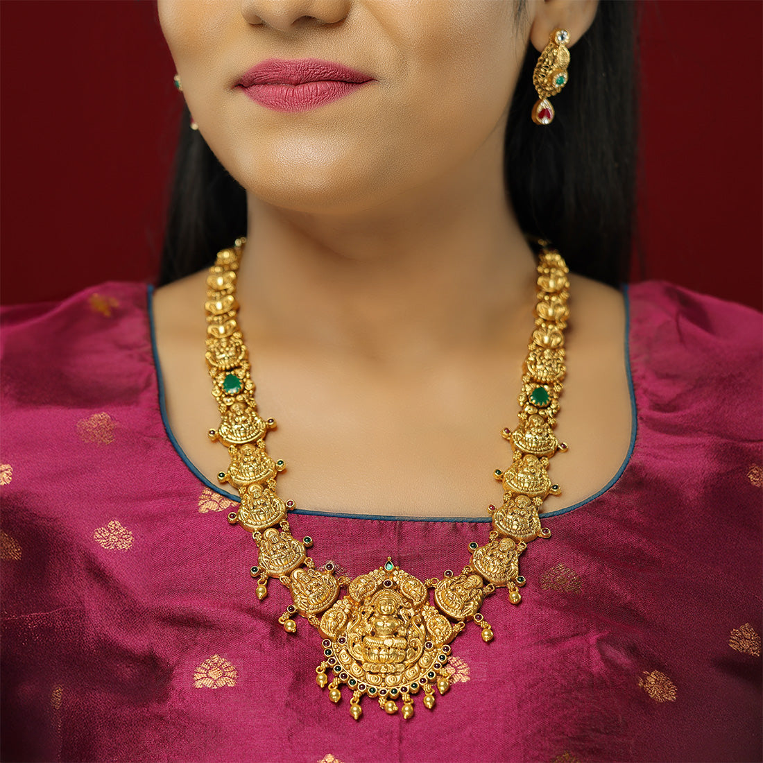 Goddess Lakshmi’s Infinite Divine 925 Gold Plated Haram
