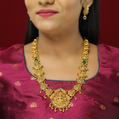 Goddess Lakshmi’s Infinite Divine 925 Gold Plated Haram