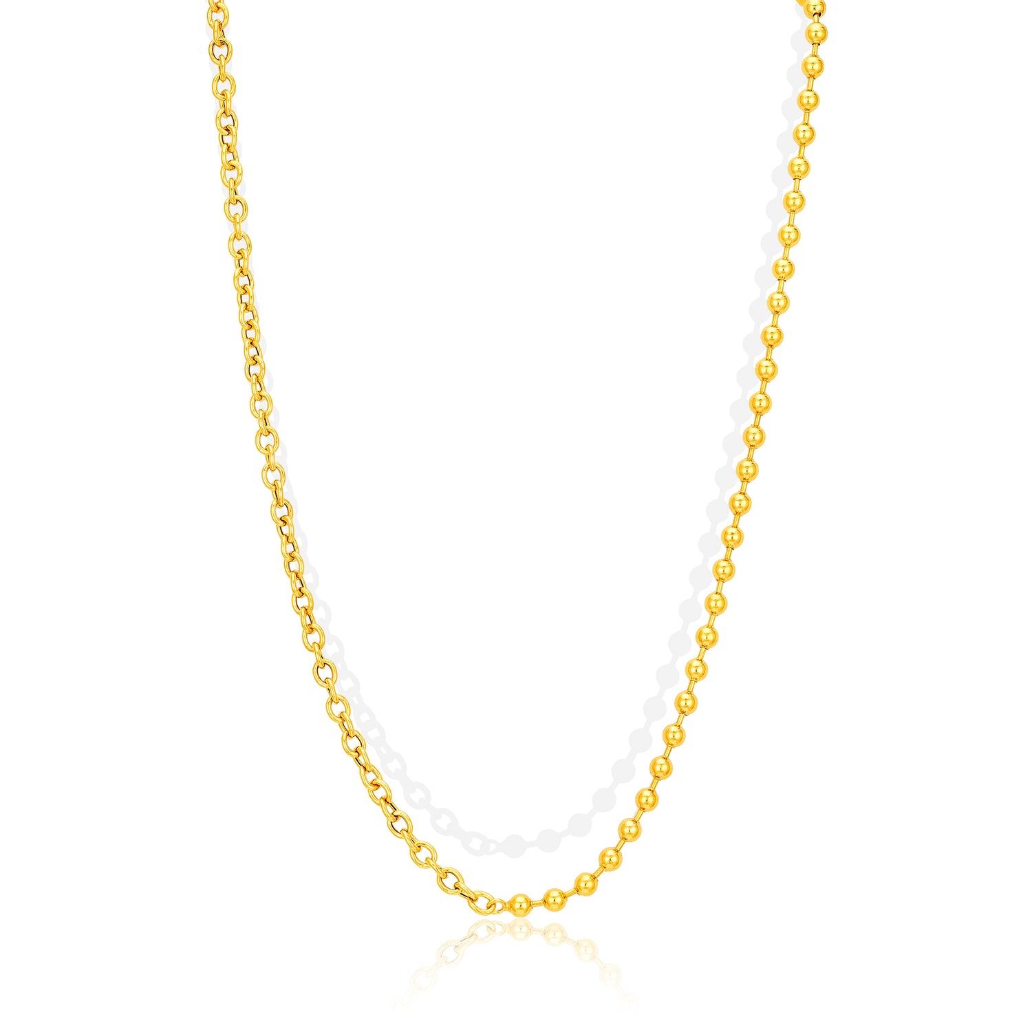 Gold Plated Interlocked 925 Sterling Silver Link Chain