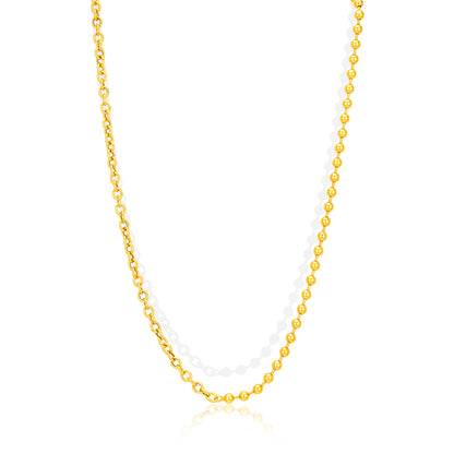 Gold Plated Interlocked 925 Sterling Silver Link Chain