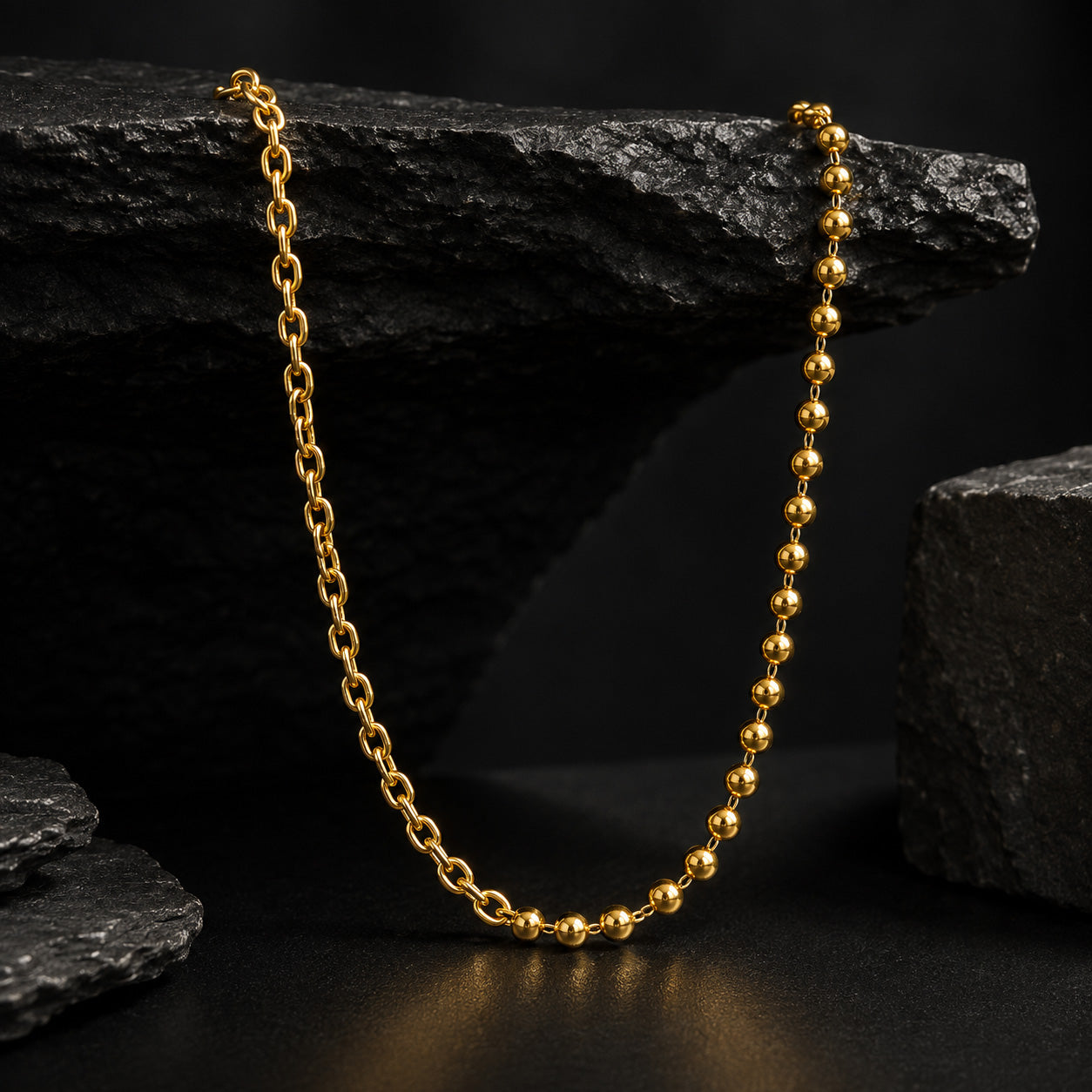 Gold Plated Interlocked 925 Sterling Silver Link Chain