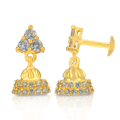 Gold Drape 925 Sterling Silver Jhumka for Women