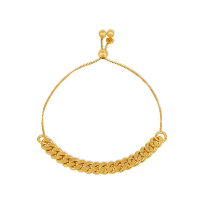 Gold Bold Interlocking Link Wrist Elegance