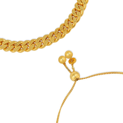 Gold Bold Interlocking Link Wrist Elegance
