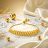 Gold Bold Interlocking Link Wrist Elegance