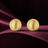 Gold Brushed Disc Halo Stud Earrings