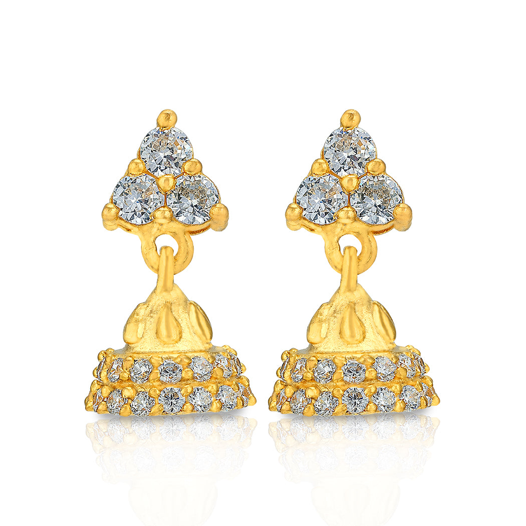 Gold Drape 925 Sterling Silver Jhumka for Women