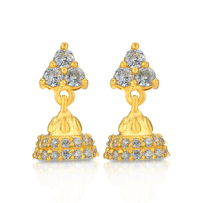 Gold Drape 925 Sterling Silver Jhumka for Women