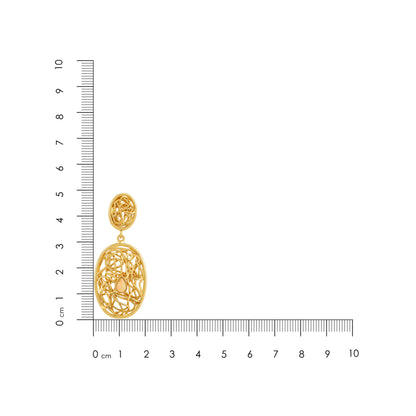 Gold Filigree Opal Drop Earrings
