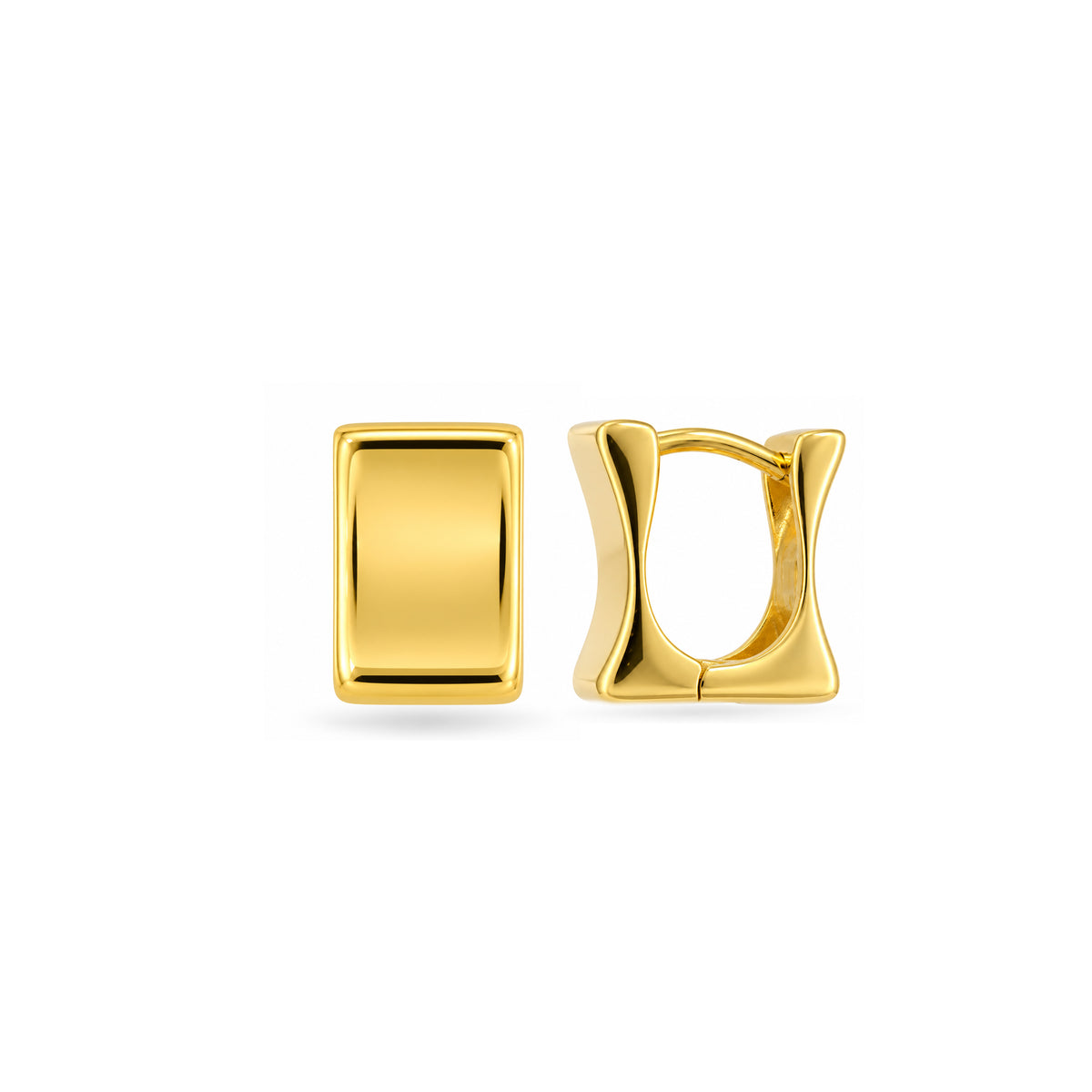 Gold Geometric Square Sterling Silver Earring